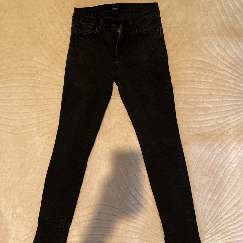 J BRAND high rise super skinny BLACK jeans